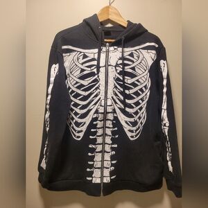 Spencer's Dark Hoodie with Skeleton Design